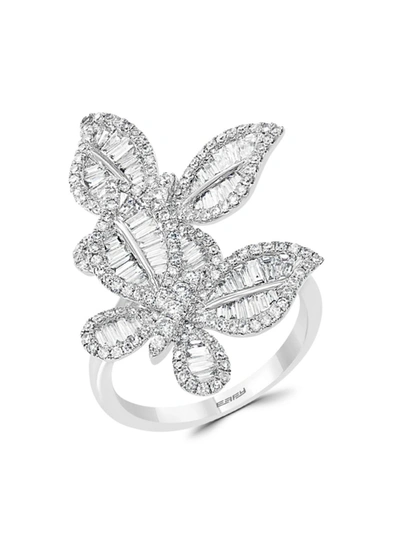 Effy 14k White Gold & Diamond Butterfly Ring/size 7