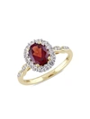 SONATINA WOMEN'S 14K YELLOW GOLD, GARNET, WHITE TOPAZ & DIAMOND RING/SIZE 5