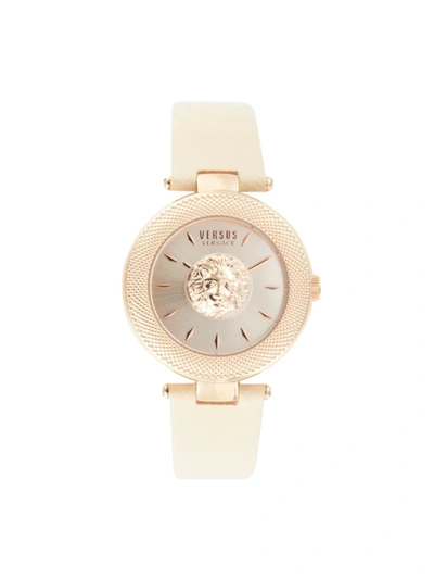 Versus Women's Rose Goldtone Stainless Steel & Leather-strap Watch