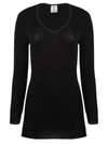 Memoi Women's Long-sleeve Merino Wool Top In Black