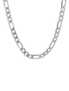 Anthony Jacobs Men's Stainless Steel Diamond Cut Figaro Chain Link Necklace/24" In Neutral