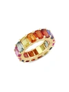 SAKS FIFTH AVENUE WOMEN'S 14K YELLOW GOLD & MULTICOLORED SAPPHIRE ETERNITY RING