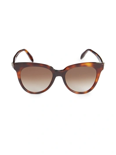 Alexander Mcqueen Women's 53mm Oval Sunglasses In Havana