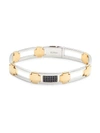 Effy Men's 18k Yellow Gold, Sterling Silver & Black Sapphire Bracelet In Black