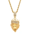ANTHONY JACOBS MEN'S 18K GOLDPLATED NECKLACE WITH SIMULATED DIAMOND LION PENDANT