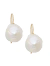 Saks Fifth Avenue Women's 14k Yellow Gold & 20mm Cultured White Baroque Pearl Earrings In Yellow Gold