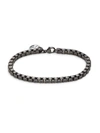 EFFY MEN'S BLACK RHODIUM-PLATED STERLING SILVER VENETIAN BOX CHAIN BRACELET