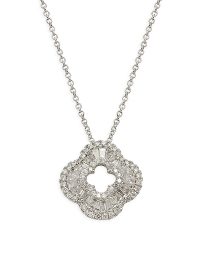 Effy Women's 14k White Gold & Diamond Pendant Necklace