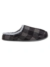 Deer Stags Men's Nordic Deer Stag Faux-shearling Slipperooz Slippers In Grey Black