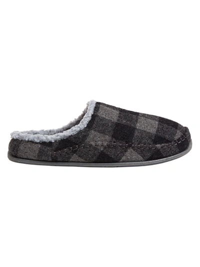 Deer Stags Men's Nordic Deer Stag Faux-shearling Slipperooz Slippers In Grey Black