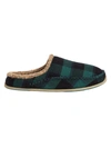 Deer Stags Men's Nordic Deer Stag Faux-shearling Slipperooz Slippers In Dark Green