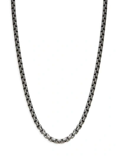 Effy Men's Black Rhodium-plated Sterling Silver Box Chain Necklace/22"