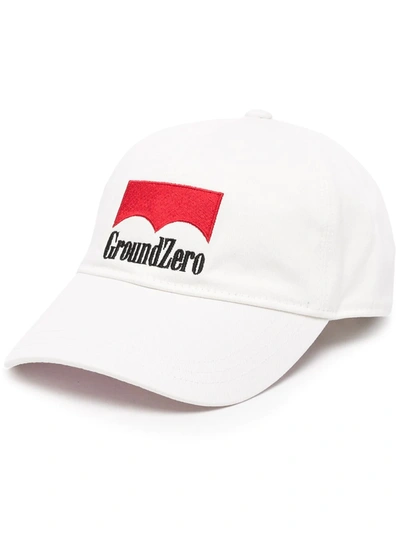 Ground Zero Logo-embroidered Cotton Cap In Weiss
