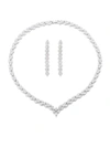Eye Candy La Women's Luxe Crystal Leaf Statement Necklace & Drop Earrings Set In Neutral