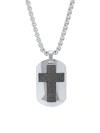 ANTHONY JACOBS MEN'S STAINLESS STEEL CROSS DOG TAG PENDANT