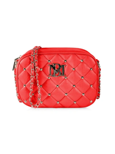 Badgley Mischka Women's Studded & Quilted Camera Bag In Red