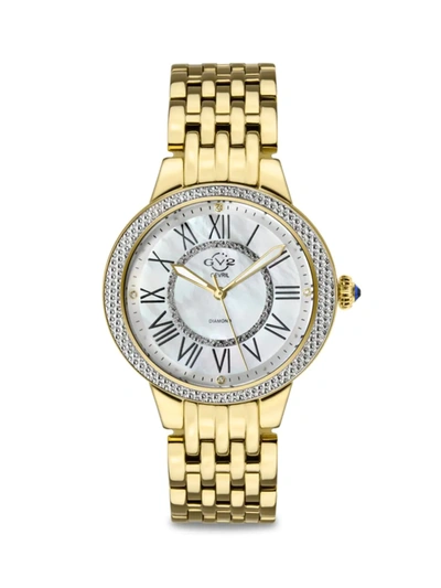 Gv2 Women's Astor Ii Goldtone Stainless Steel, Mother-of-pearl & Diamond Bracelet Watch In Sapphire