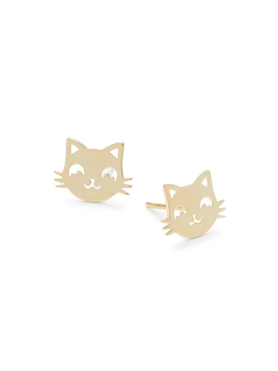 Saks Fifth Avenue Women's 14k Yellow Gold Cat Stud Earrings
