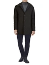 Cole Haan Men's Melton Classic-fit Topcoat In Black