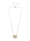 Eye Candy La Women's Luxe 14k Goldplated Sterling Silver & Crystal Evil Eye Pendant Necklace In Silver
