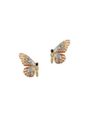 EYE CANDY LA WOMEN'S LUXE 18K GOLDPLATED & CRYSTAL BUTTERFLY EARRINGS