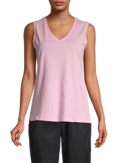 Pure Navy Women's V-neck Tank Top In Pink Lavender