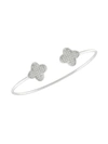 Jan-kou Jankuo Women's Clover Cubic Zirconite Bangle In Brass