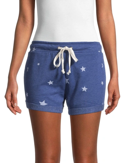 Alternative Women's Star-print Fleece Shorts In Navy