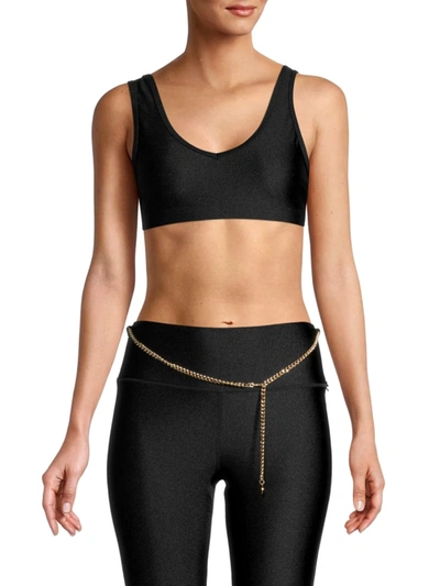 Weworewhat We Wore What V-neck Sports Bra In Black