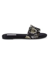Saks Fifth Avenue Women's Arielle Buckle-top Leather Slides In Snake