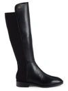 Stuart Weitzman 80 Block Heel Knee-high Leather Boots In Black