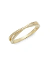 Saks Fifth Avenue Women's 14k Gold Diamond Crisscross Ring/size 7