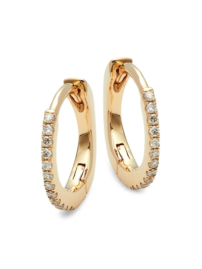 Saks Fifth Avenue Women's 14k Yellow Gold & Diamond Huggies Earrings