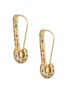 EYE CANDY LA WOMEN'S LUXE GOLDTONE & CUBIC ZIRCONIA SAFETY PIN EARRINGS