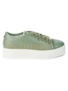 Valentino By Mario Valentino Women's Dalia Leather Platform Sneakers In Green