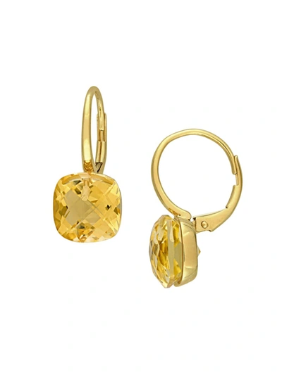 Sonatina Women's 14k Yellow Gold & Citrine Solitaire Drop Earrings
