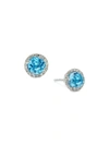 Effy Women's 14k White Gold, Diamond & Blue Topaz Earrings In Blue