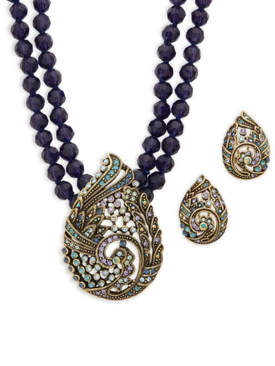 Heidi Daus Women's Paisley Necklace & Earrings Set In Brass