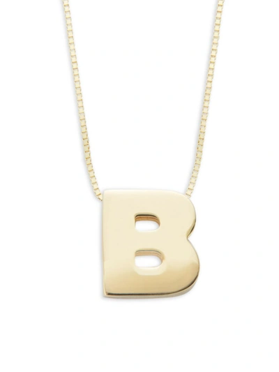 Saks Fifth Avenue Women's Initial 14k Yellow Gold Necklace In Letter B