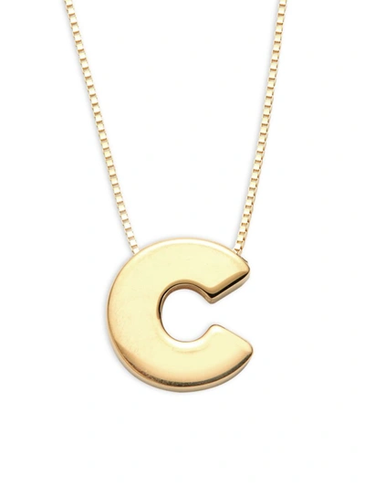 Saks Fifth Avenue Women's Initial 14k Yellow Gold Necklace In Letter C
