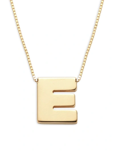 Saks Fifth Avenue Women's Initial 14k Yellow Gold Necklace In Letter E