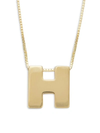 Saks Fifth Avenue Women's Initial 14k Yellow Gold Necklace In Letter H