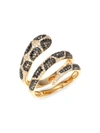Effy Women's 14k Yellow Gold & Tri-tone Diamond Snake Wrap Ring/size 7 In Yellow Gold
