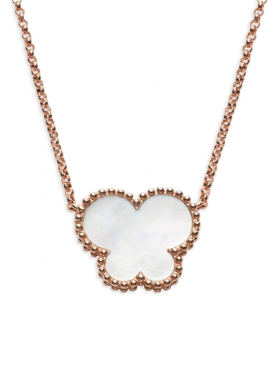 Effy Women's 14k Rose Gold & Mother Of Pearl Butterfly Pendant Necklace