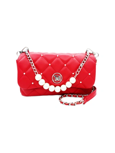 Badgley Mischka Women's Quilted Faux Leather & Faux Pearl Shoulder Bag In Red