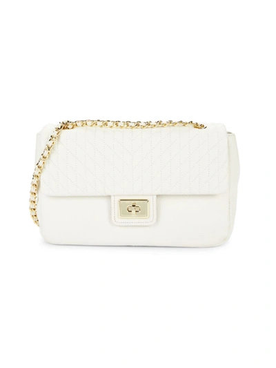 Karl Lagerfeld Women's Agyness Quilted Leather Shoulder Bag In Winter White