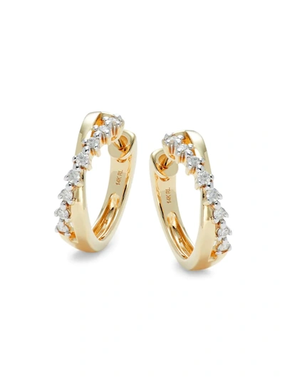 Saks Fifth Avenue Women's 14k Yellow Gold & 0.17 Tcw Diamond Huggie Earrings