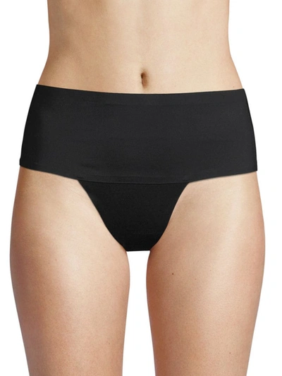 Ava & Aiden Women's No Show Wide High Waist Thong In Black