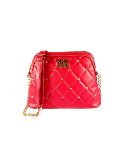 Badgley Mischka Women's Faux-leather Quilted Dome Crossbody Bag In Red