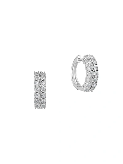 Effy Eny Women's Sterling Silver & 0.47 Tcw Diamond Huggie Earrings